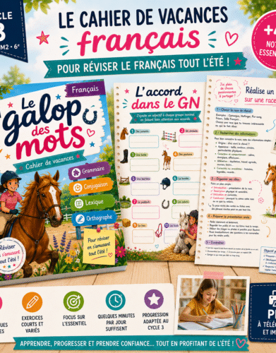 Cahier de Vacances Français PDF – CM1 CM2 6e : Grammaire, Orthographe, Conjugaison & Lexique